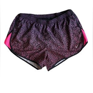 Nike Dri-Fit Tempo Lined Run Shorts Black Pink Print Women's Large L.